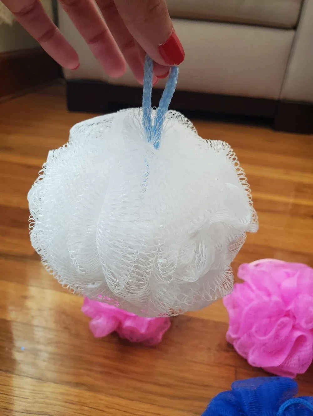 Bundle Of 7 Mesh Body Poufs Loofahs